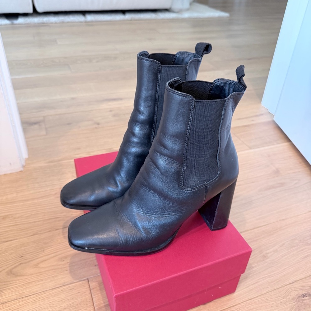 Tony Bianco Black Leather Ankle Boots - Picture 5 of 7